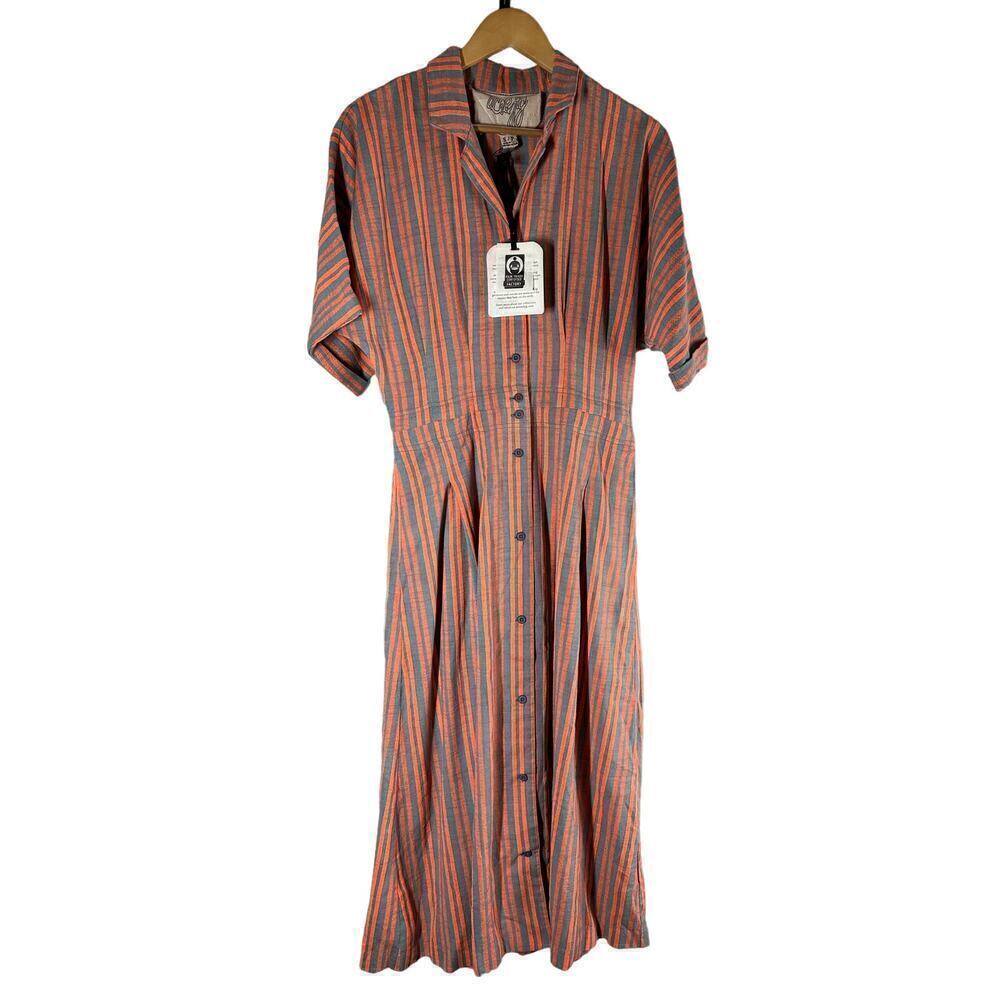 Ace & Jig Ronnie Organic Cotton Midi Dress Size Small Sundown